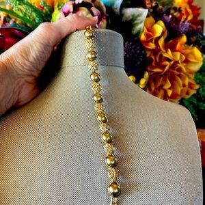 Monet 7 inch gold bead and sparkling bracelet